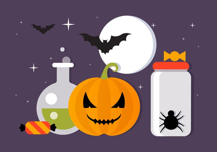 Free Scary Halloween Vector Elements Collection