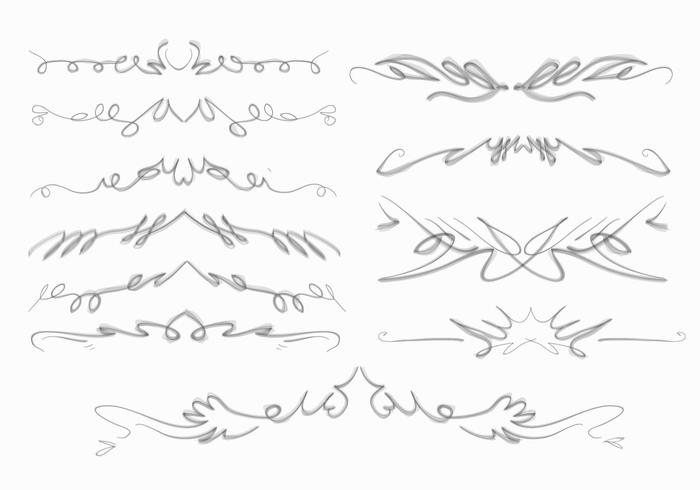Natural Squiggles Frame Brush Hand Drawn Collection Vector