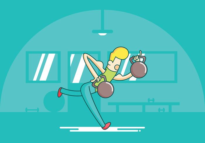 Kettlebell Swings ejercicio vector