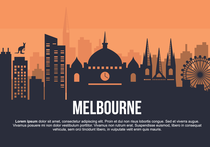 Ilustración de Vector de la ciudad de Melbourne