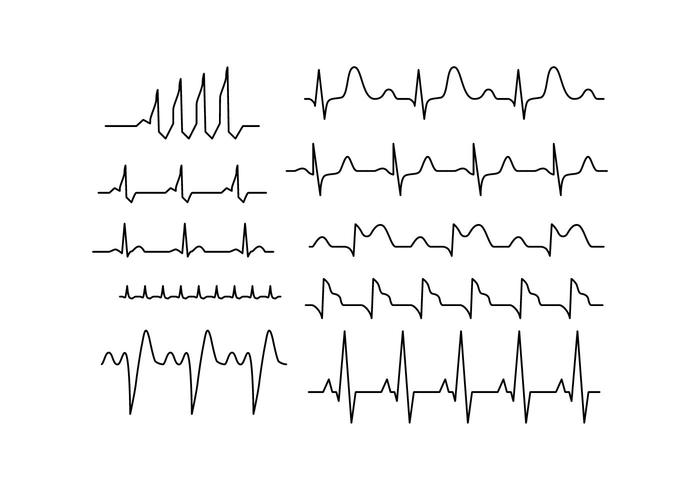 Free Heart Rhythm Collection Line Vector