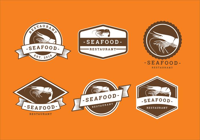 Prawn Seafood Restaurant Logo Vector