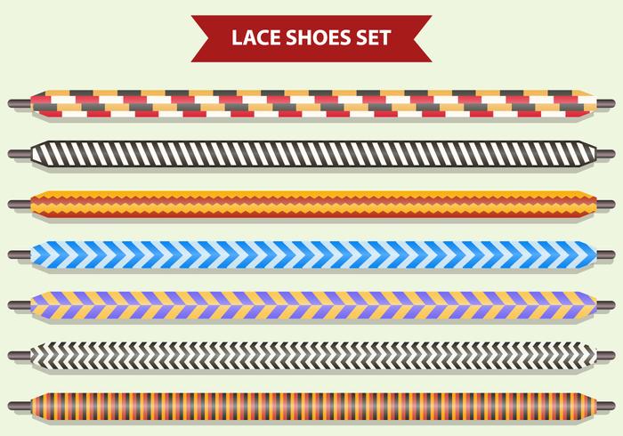 Set Of Shoe Lace vector