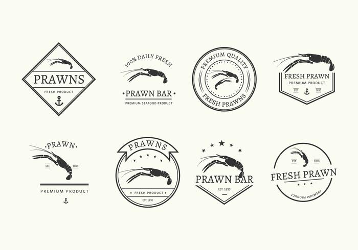 Prawns Badges Vector