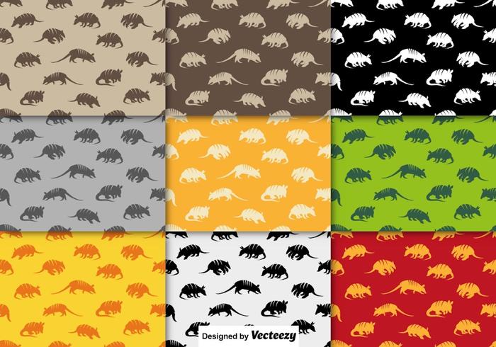 Vector Collection Of Seamless Pattern Of Armadillo Icon