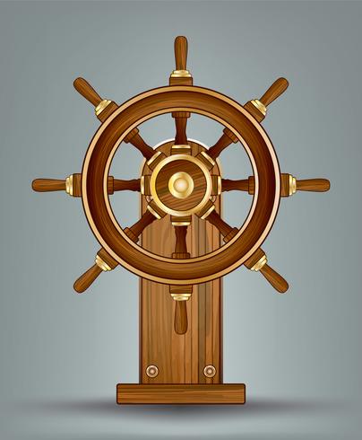 Wooden Ships Wheel Vector 