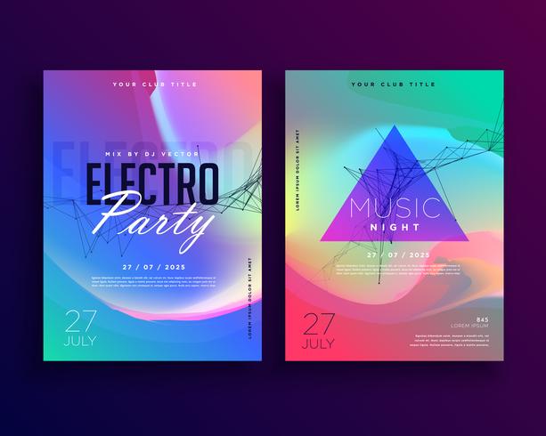 electro music colorful party event flyer template design download event flier