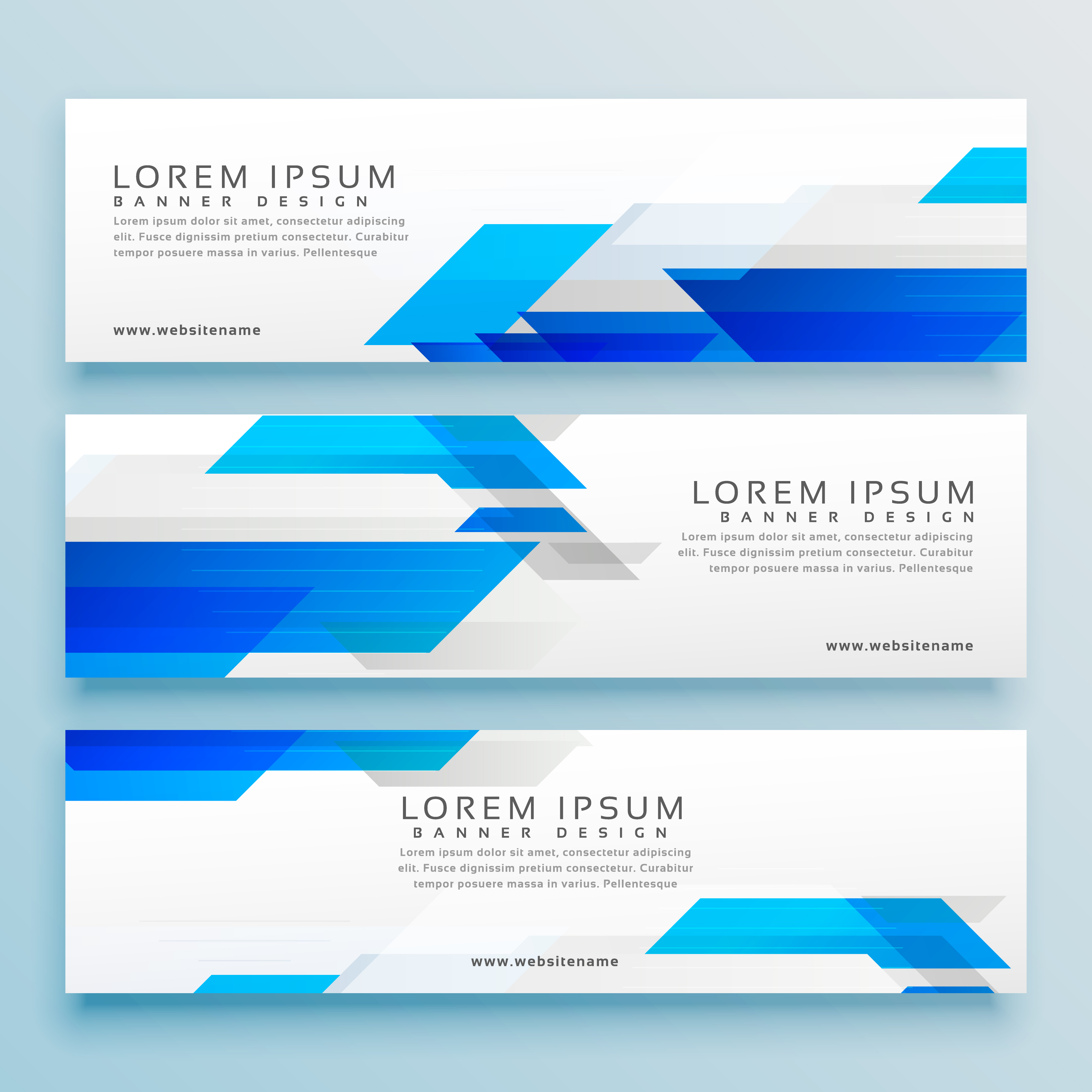 Three business style header banner design set - Download 