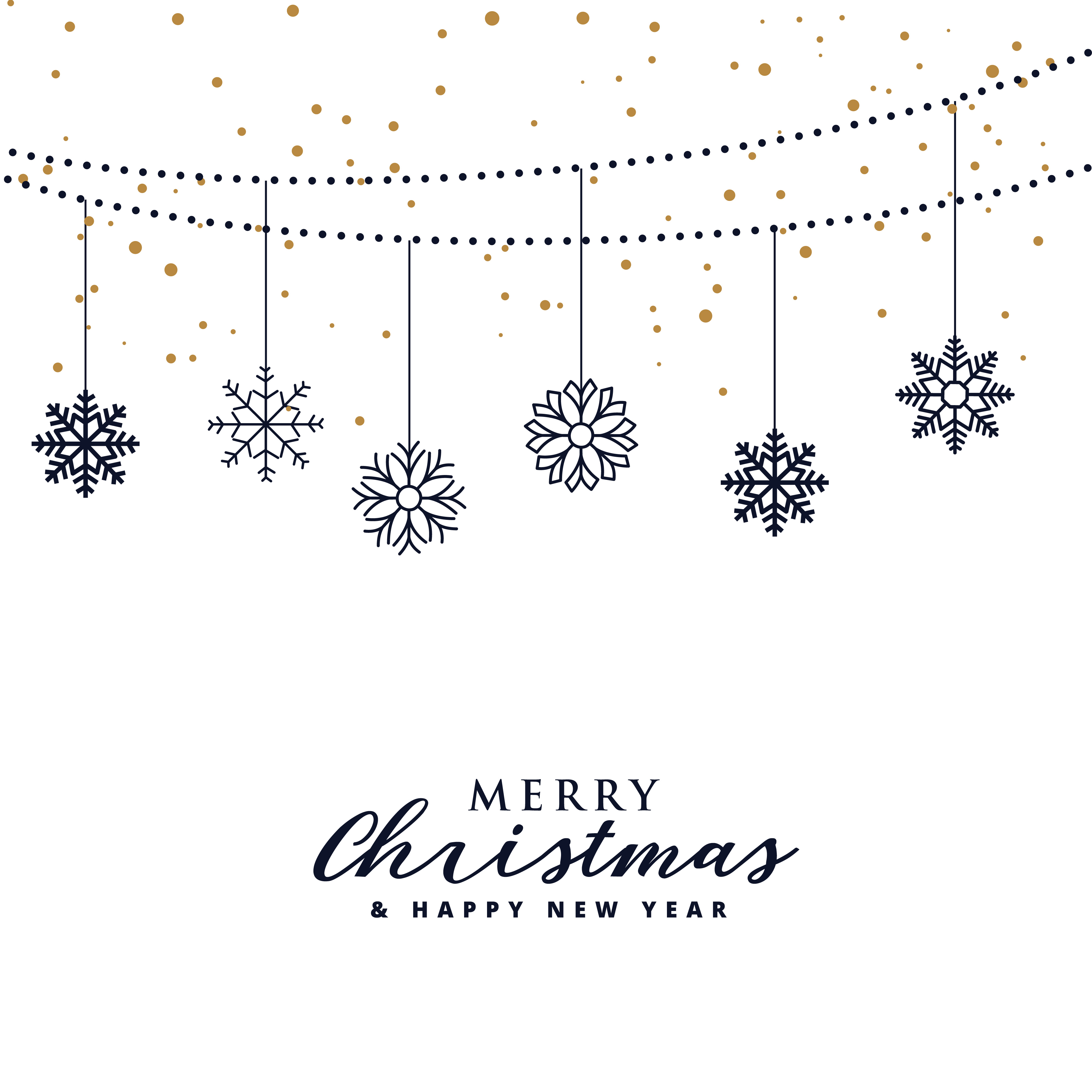elegant christmas festival greeting background with hanging snow