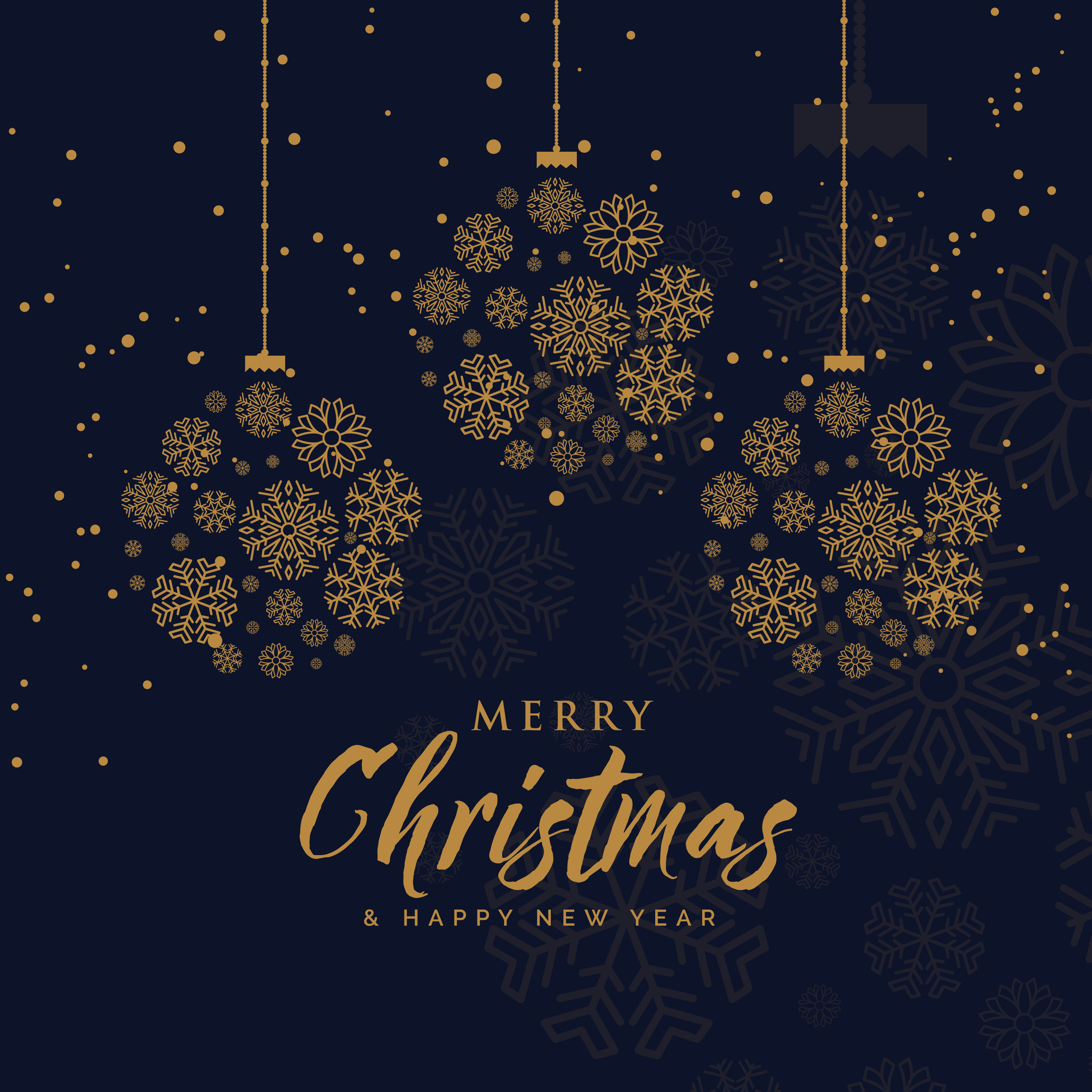 elegant merry christmas background made with snowflakes in premi