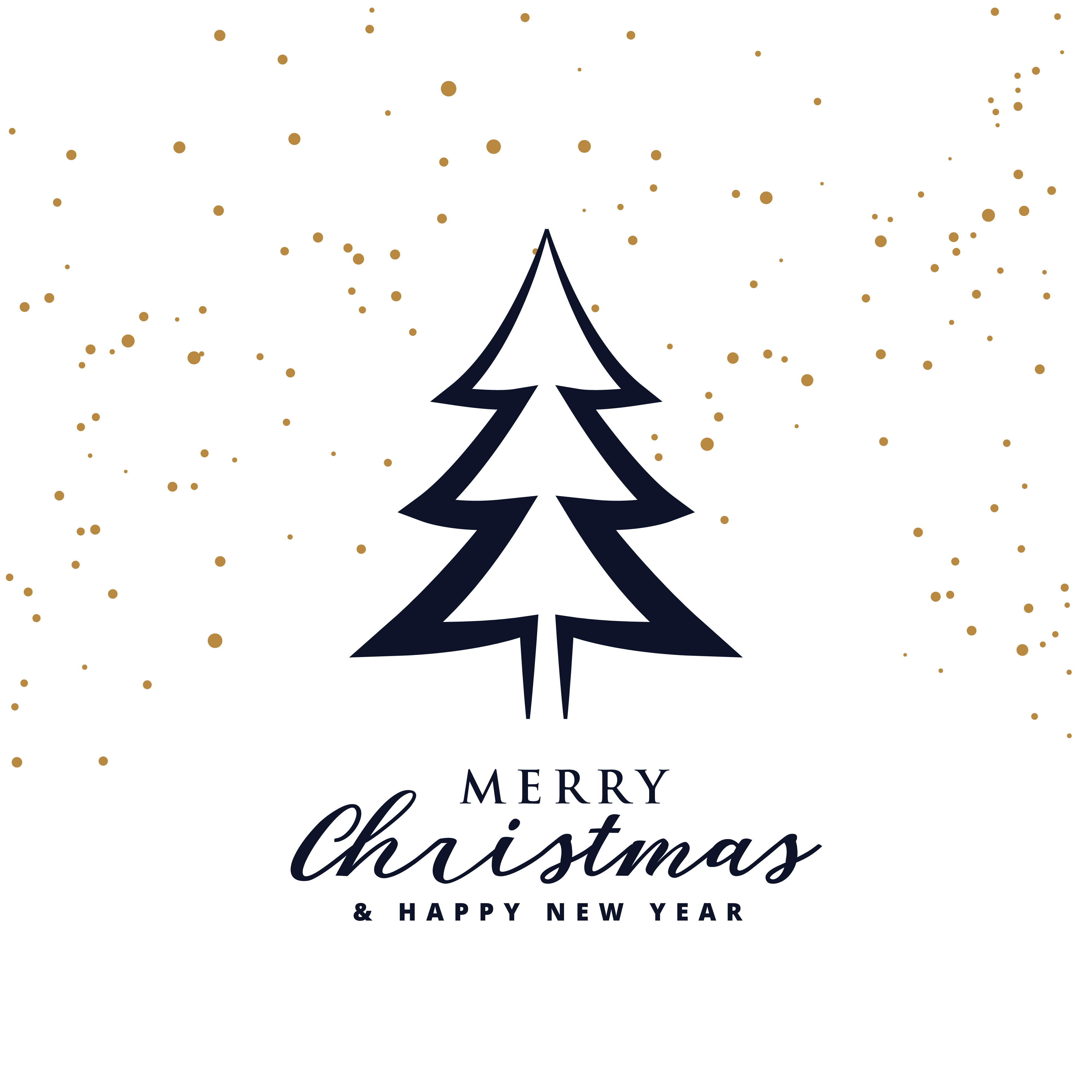 christmas card greeting with tree design - Download Free Vector Art