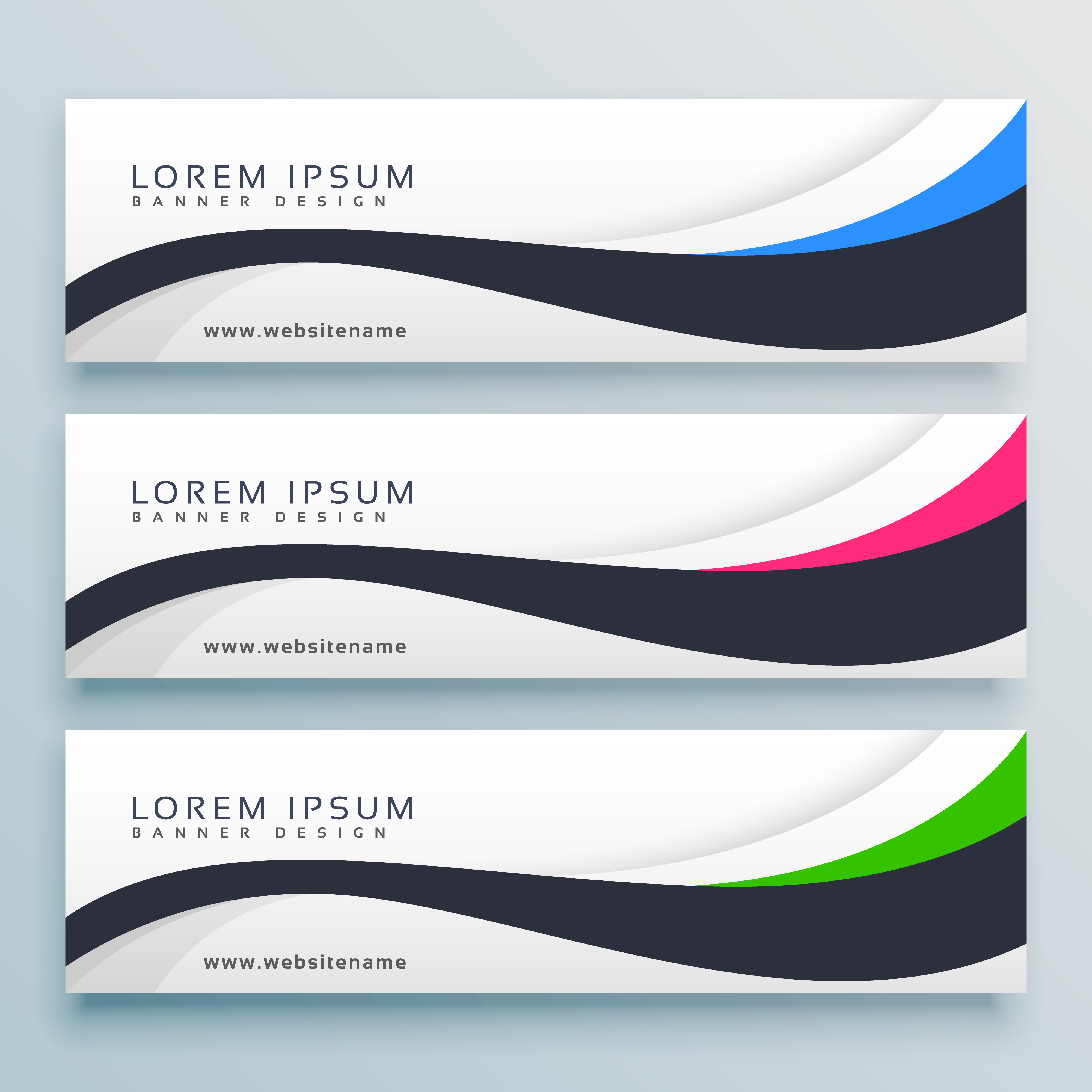 Download clean wavy three header banner design template - Download Free Vector Art, Stock Graphics & Images