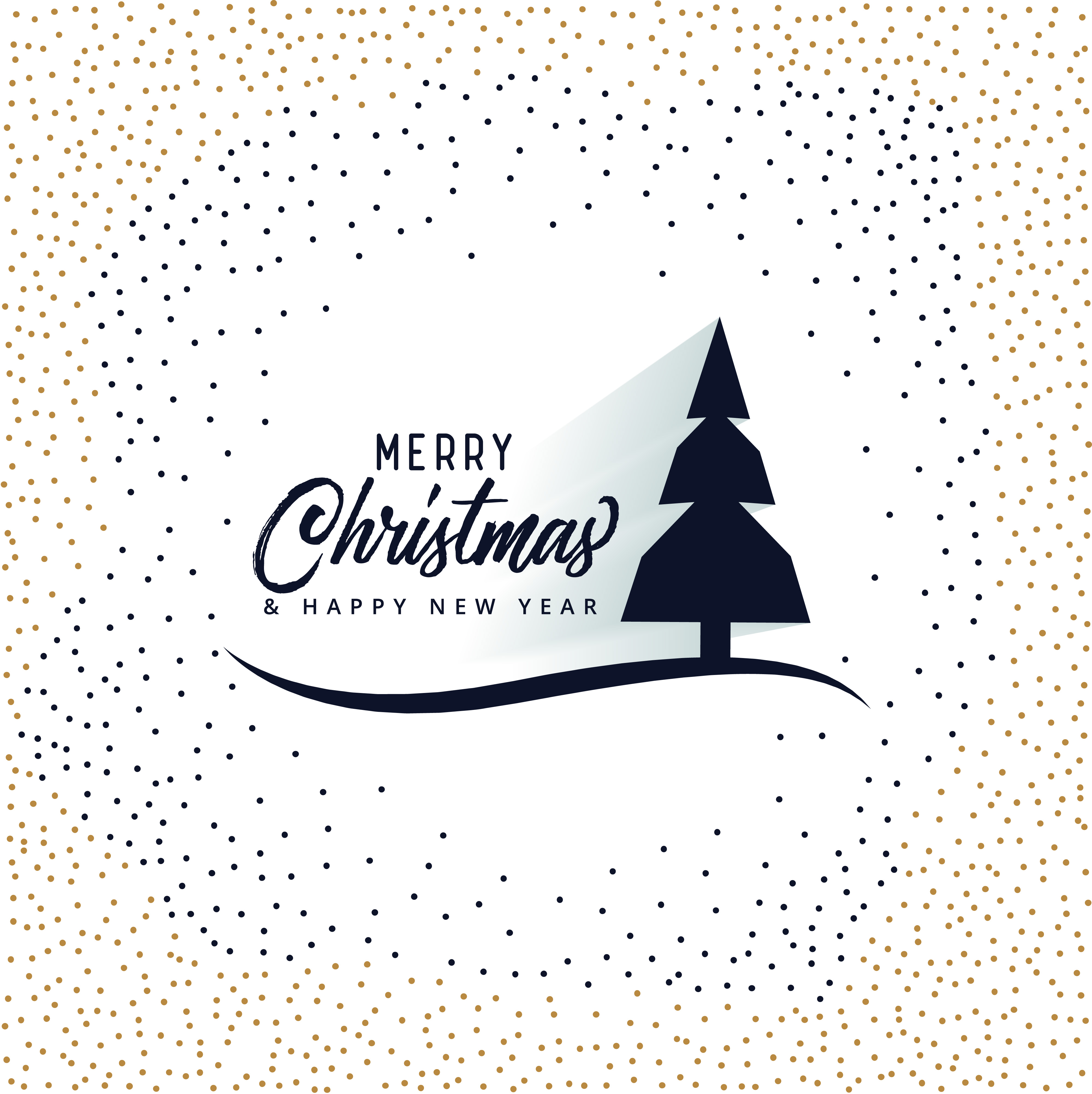 merry christmas card design with tree - Download Free Vector Art, Stock