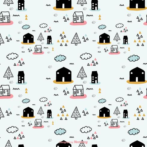 Doodle Scandinavian Vector Pattern