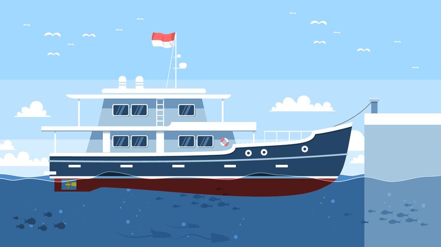 Parking Trawler Free Vector