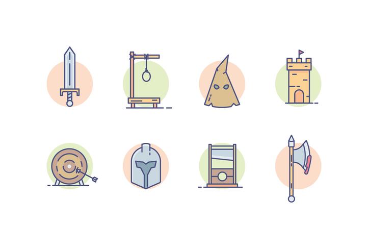 Iconos del Reino Medieval vector