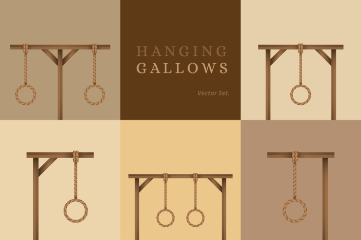 Hanging Gallows Vector Set