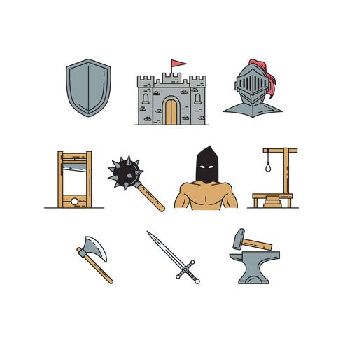 Free Medieval Icons Set Vector