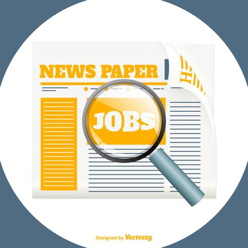 Newspaper with Job Search Illustration vector
