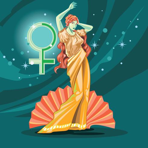 Birth of Greek Goddess Aphrodite vector