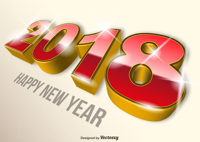 Modern 2018 Happy New Year Vector Colorful Background