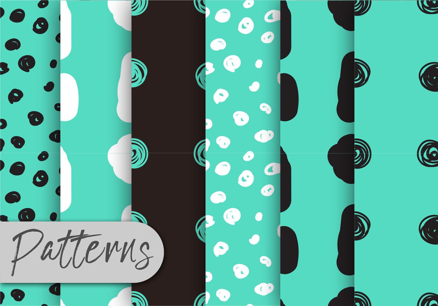 blue-and-black-pattern-set-169282-vector-art-at-vecteezy