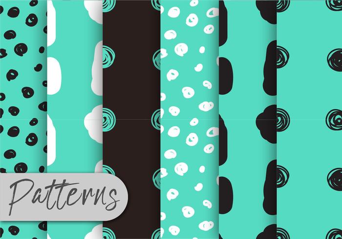 Blue And Black Pattern Set  vector