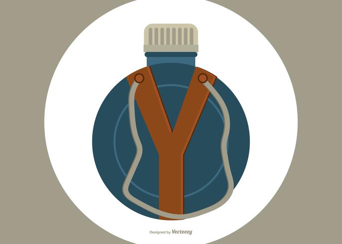 Flat Style Canteen Bottle Illustration vector