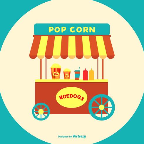 Hot Dog and Pop Corn Stand vector