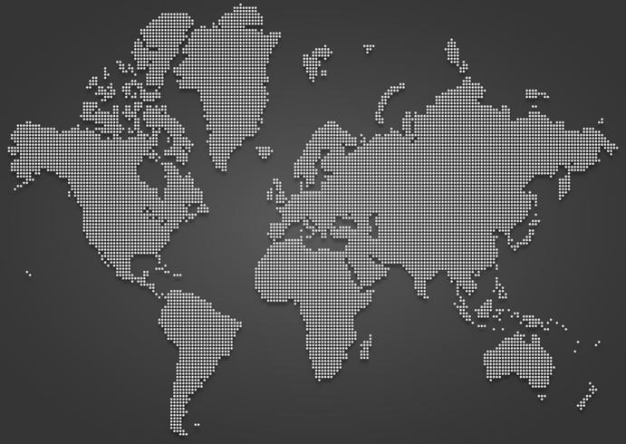 Mapa mundial mundial punteado del vector