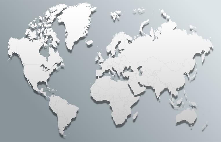 vector mapa mundial mundial 3d