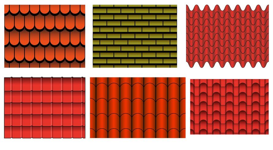 Vector Set Of Roof Tiles Pattern