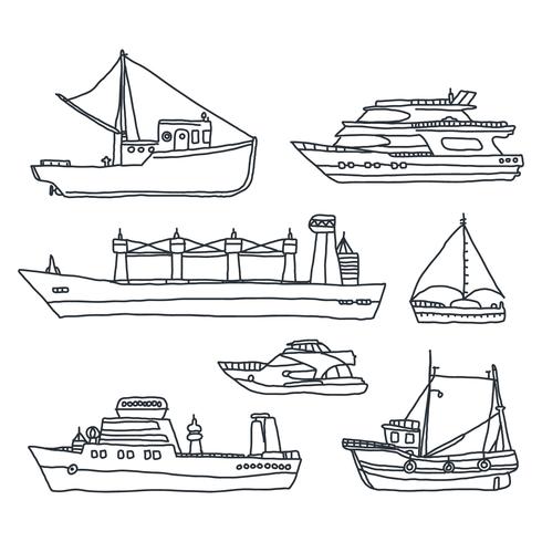 Diferentes tipos de barcos vector