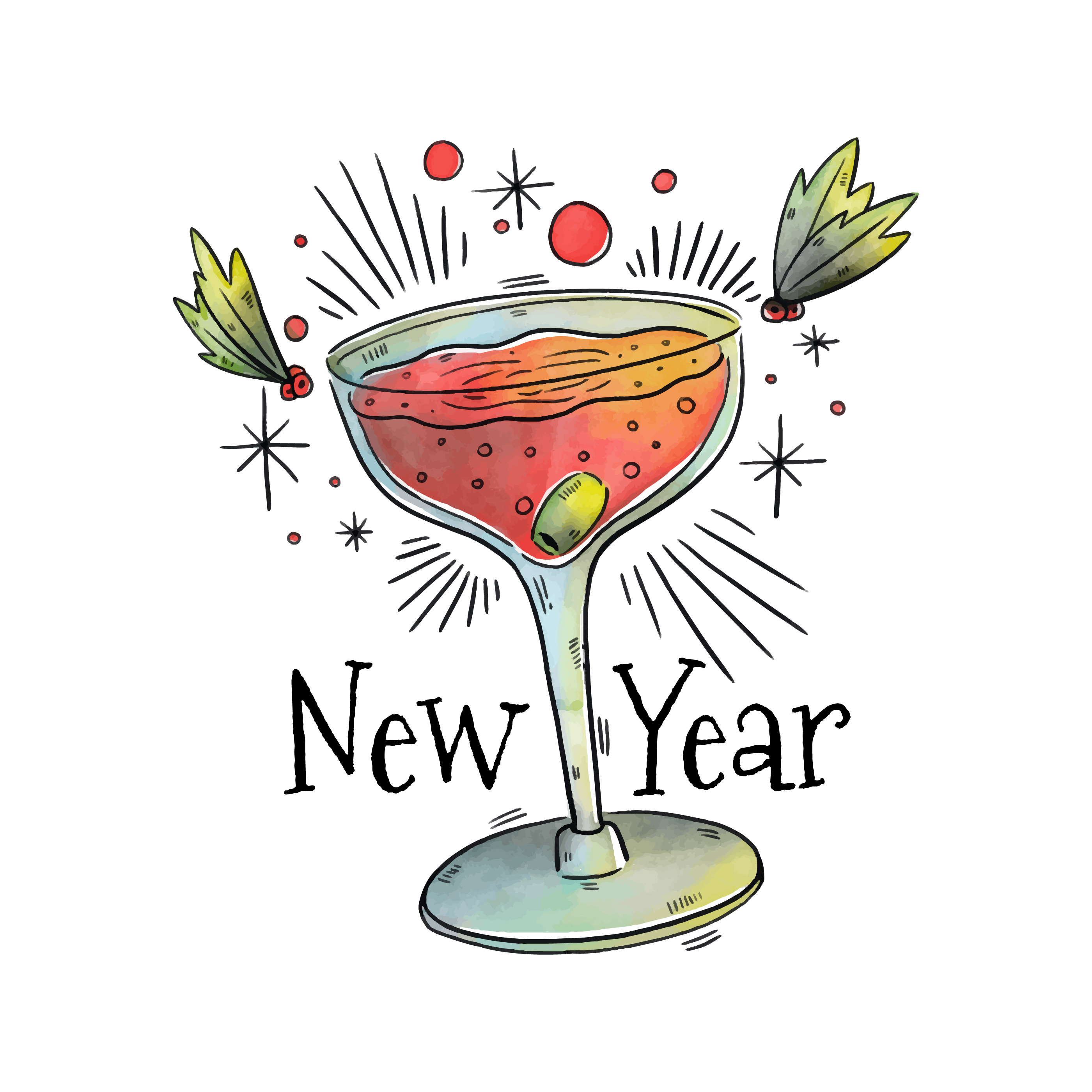 Download the New Year Cocktail Vector 169610