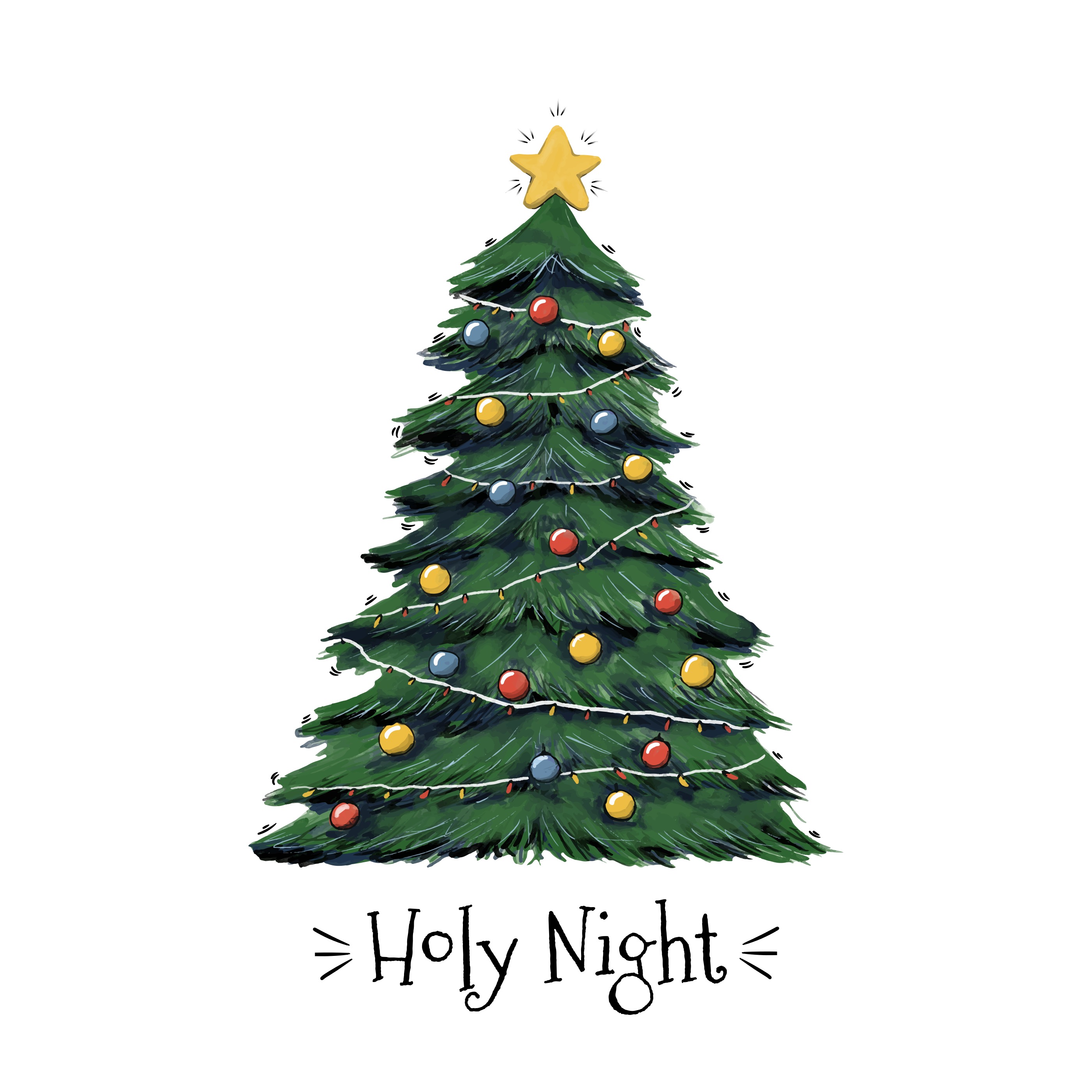 Download Holy Night Christmas Tree Vector - Download Free Vectors ...