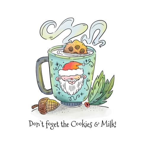 Cookies and Milk for Santa Vector 