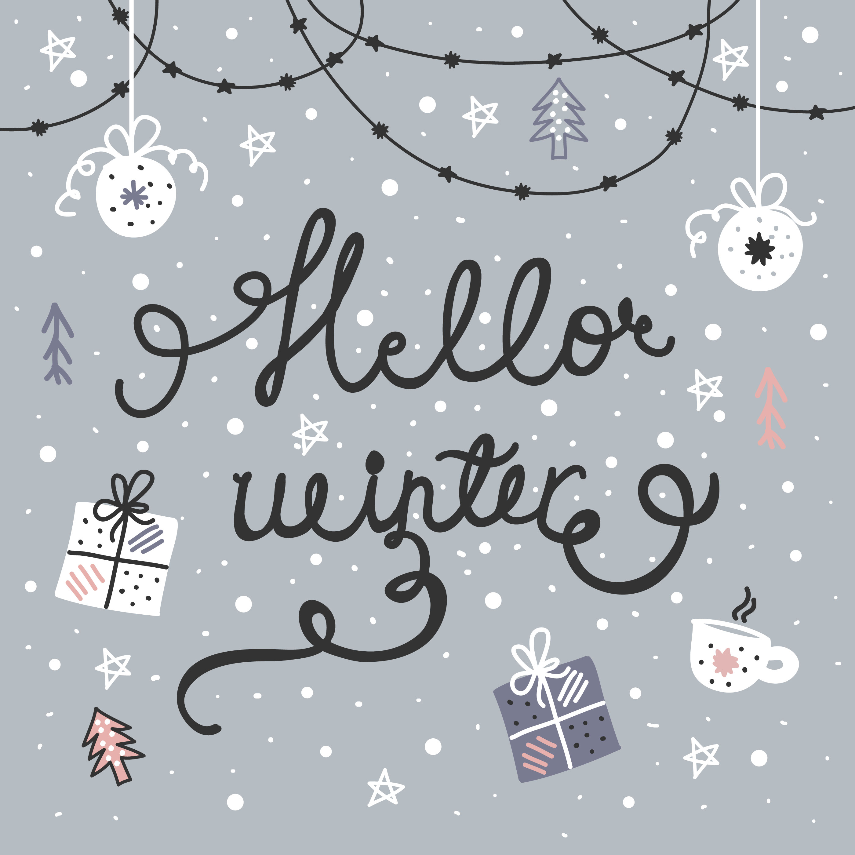 Download Hand Drawn Hello Winter Vector 169766 - Download Free ...