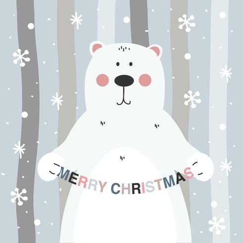 Fondo de Vector de oso de Navidad