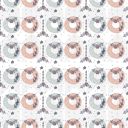 Christmas Wreath Vector Pattern