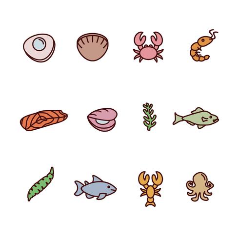 Hand Drawn Seafood Collection vector