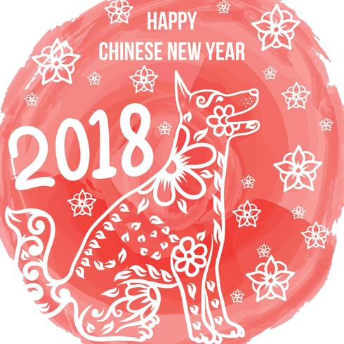 Año nuevo chino del perro vector