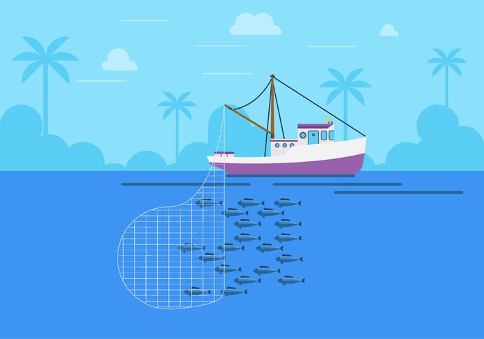 Flat Trawler Vector Design