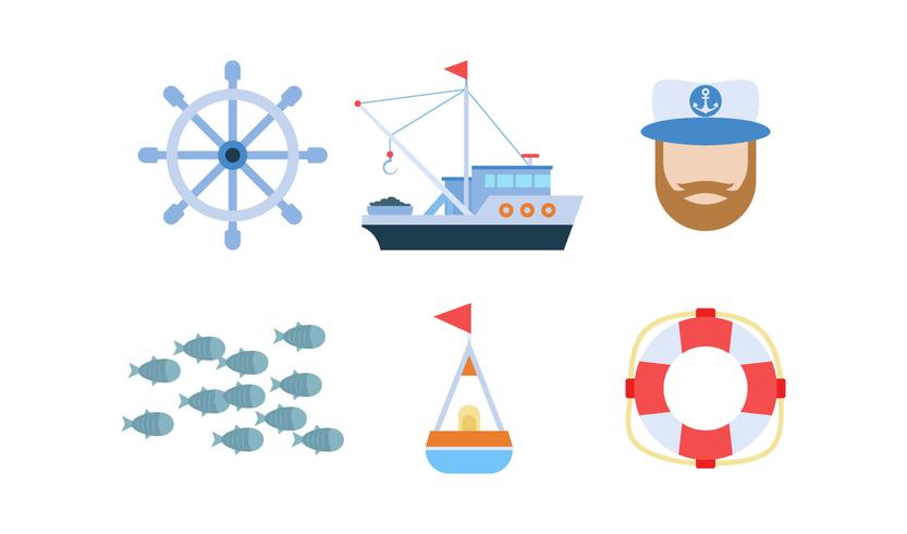 Free Outstanding Set of Fishing Vectors