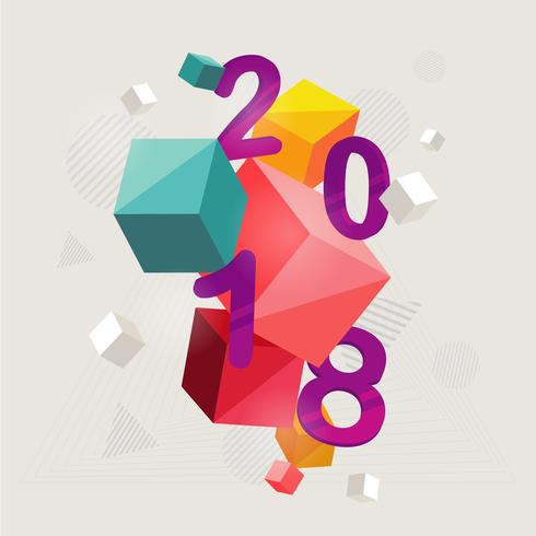 Ilustración plana de año nuevo vector