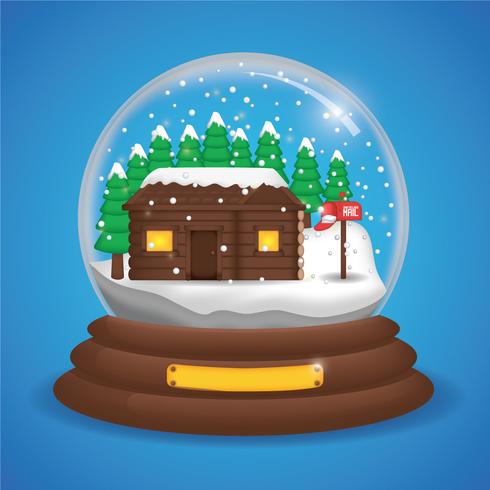 Realistic snow globe vector