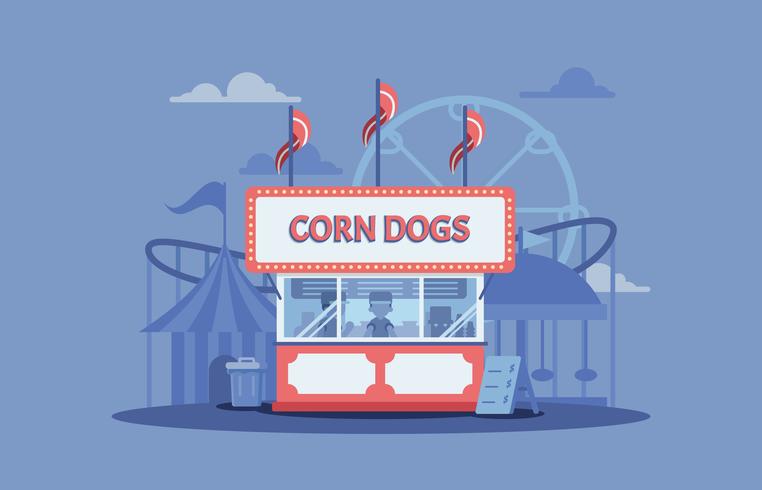 Concession Stand At Amusement Park vector