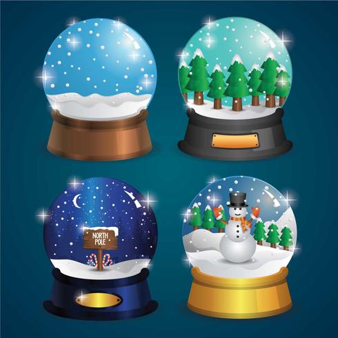 Realistic snow globe vector