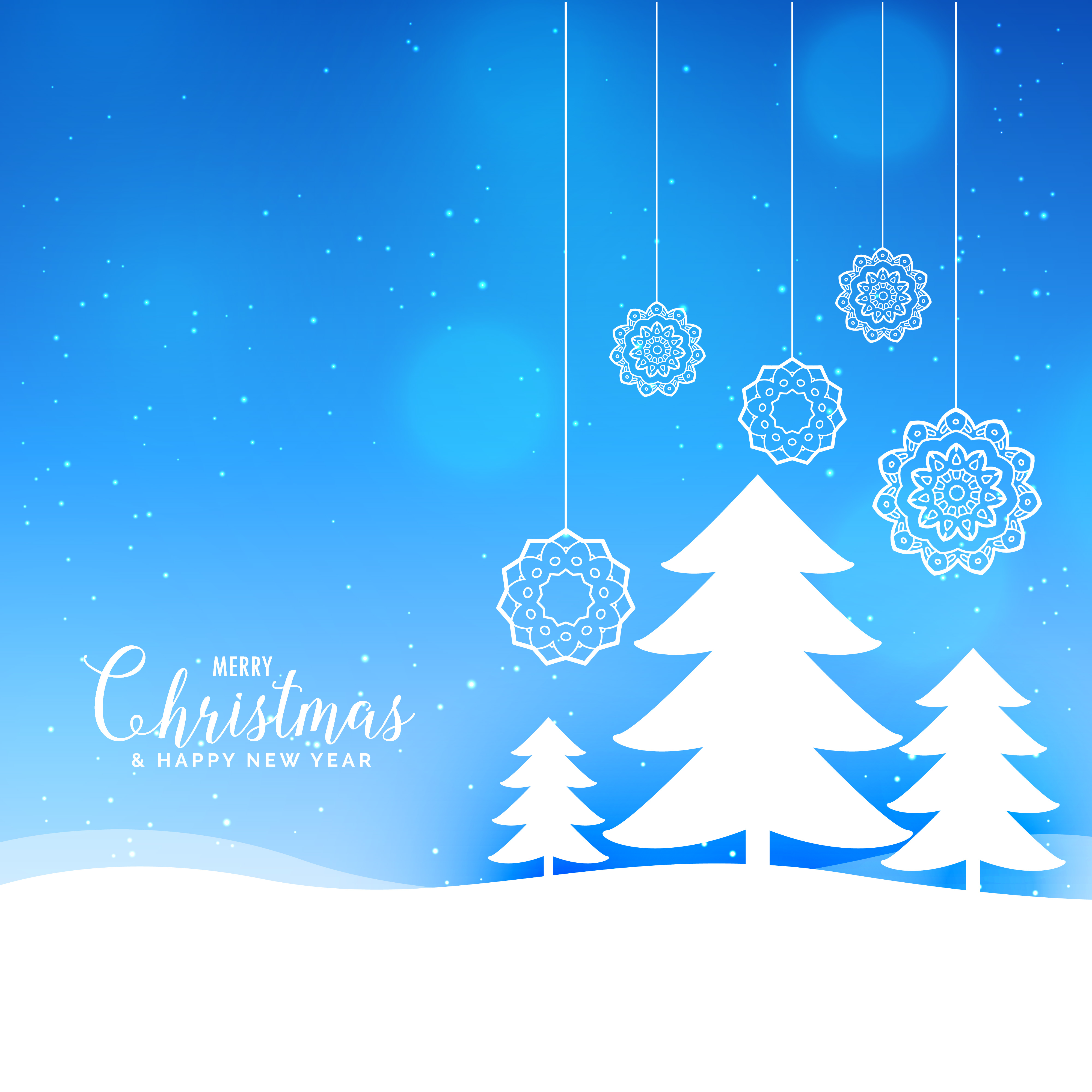 Pin on christmas wallpaper blue merry christmas landscape background with paper style tree