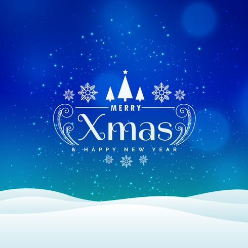 merry christmas winter landscape design with snow - Download Free