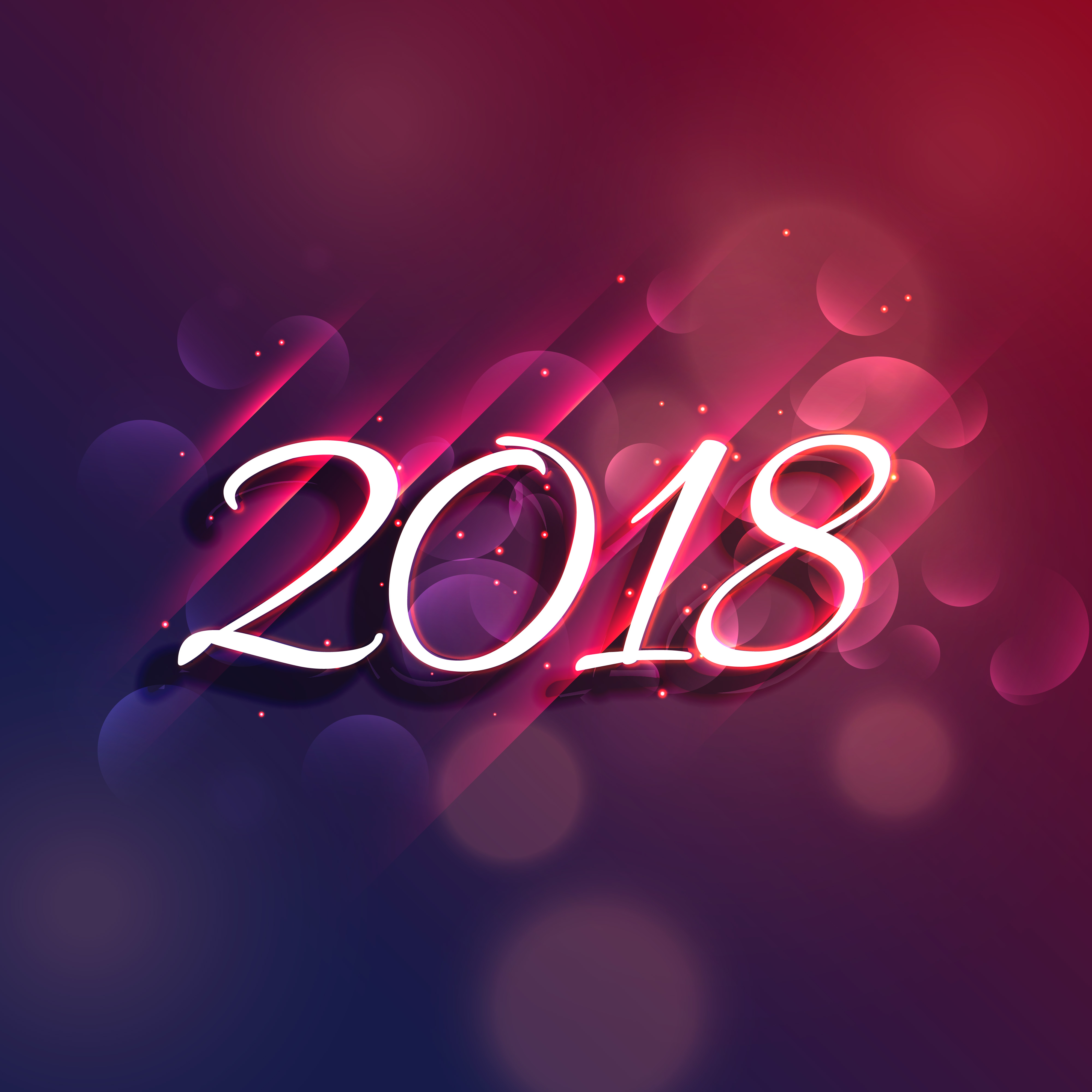 happy new year 2018 red golden background design 